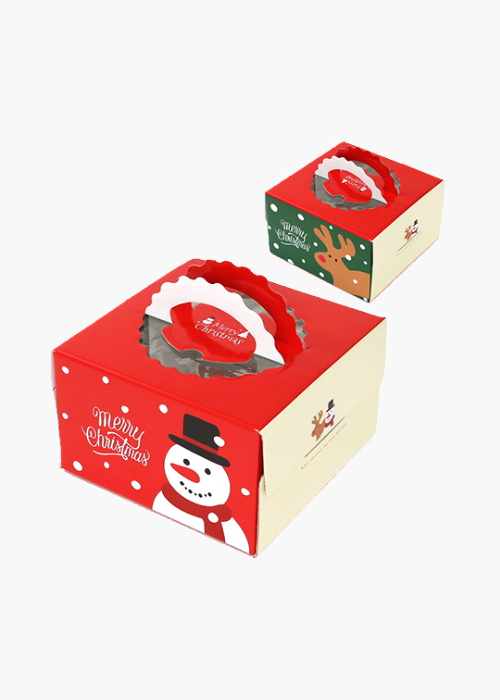 케익박스 - 크리스마스 루돌프와 눈사람 2호 (케익받침 포함)
